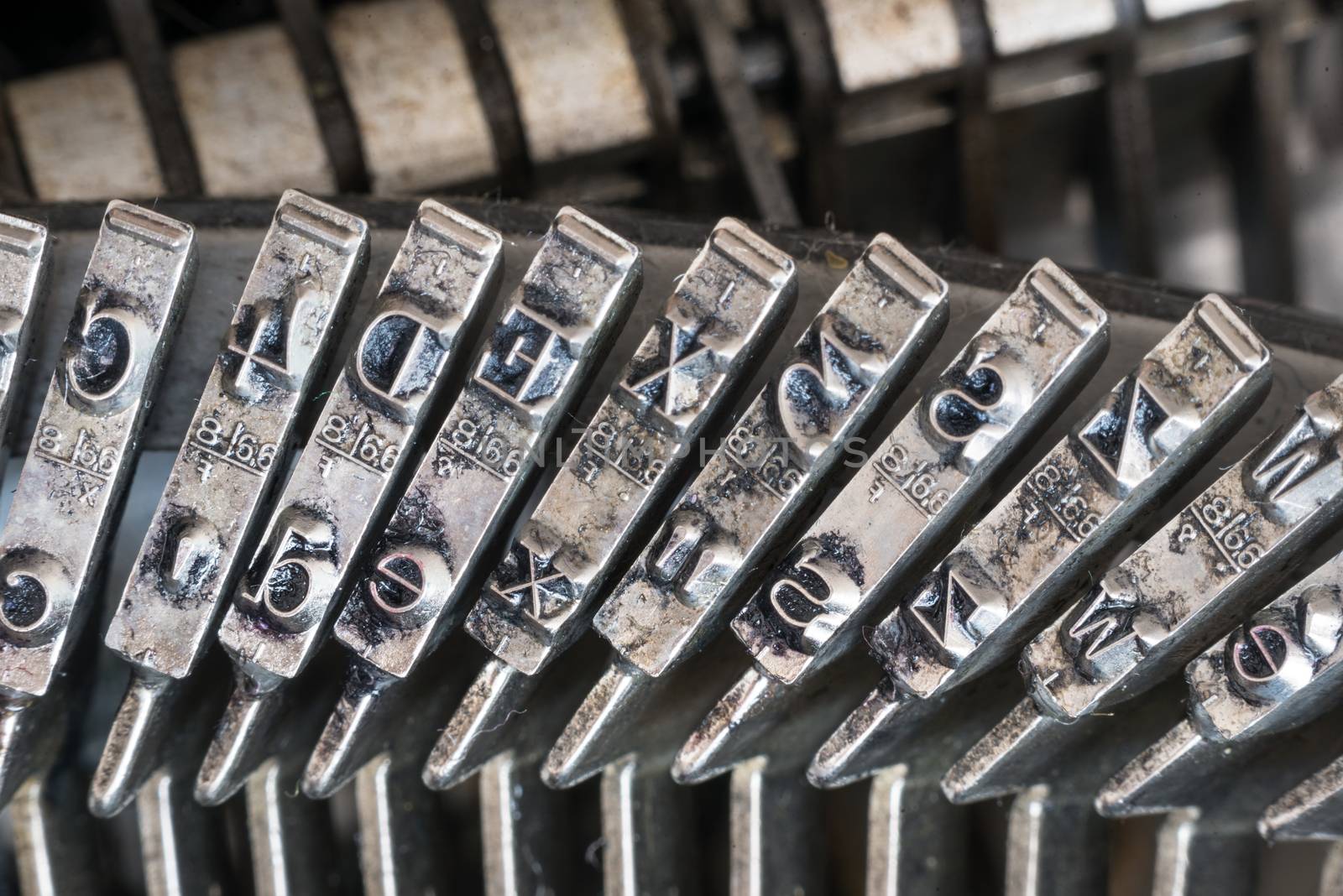 Close up of the letters on an old typewriter by HERRAEZ