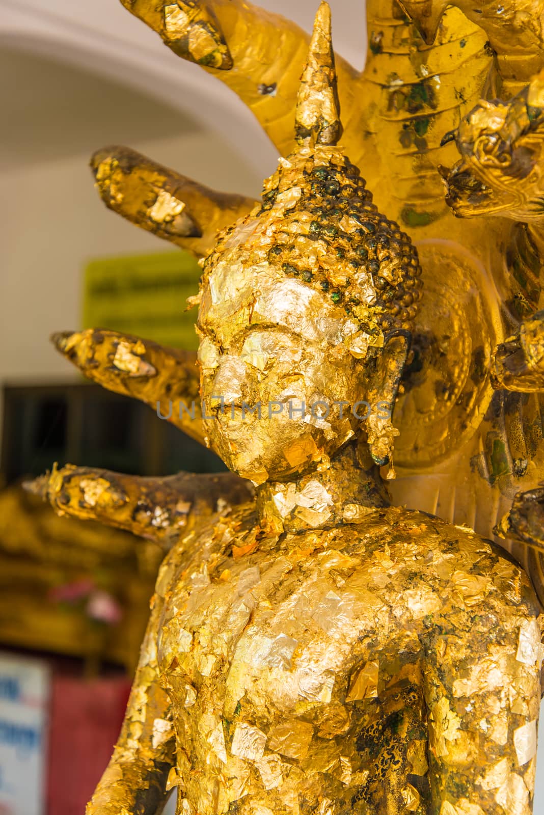 Buddha statue in the temple of Thailand.