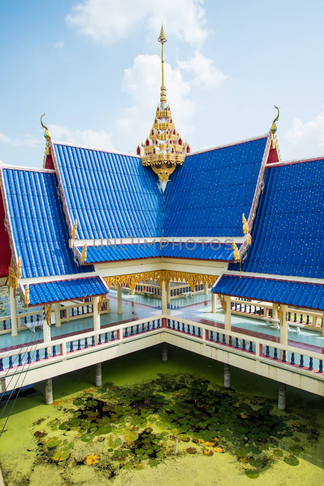 Thailand pavilion is surrounded by water