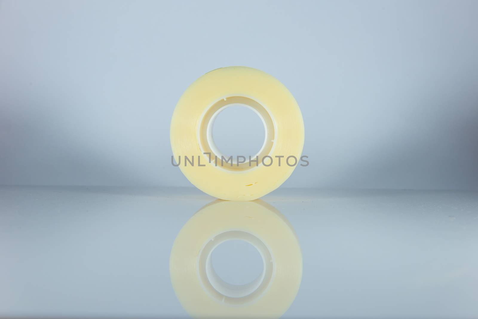 Sticky tape roll on white background.