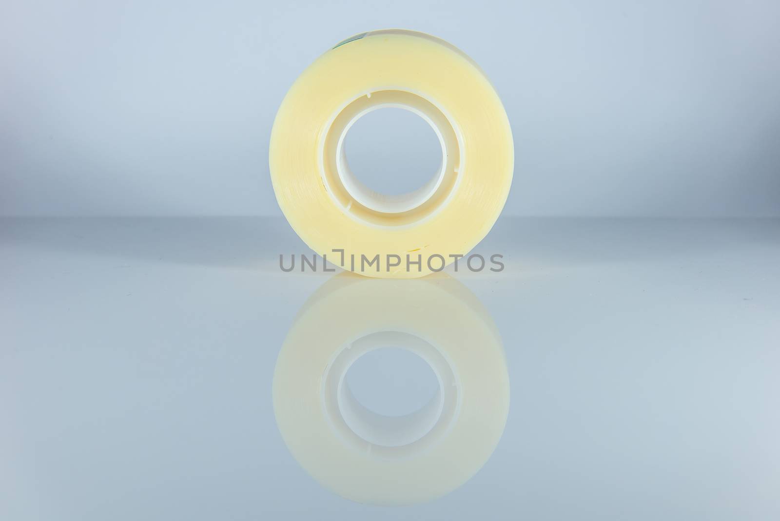 Sticky tape roll on white background.