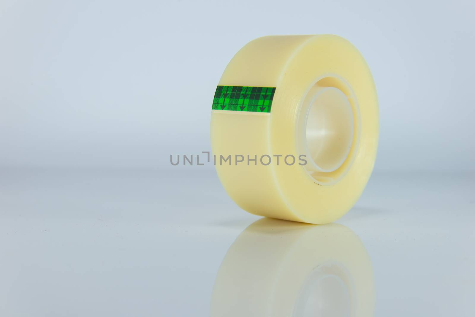 Sticky tape roll on white background.