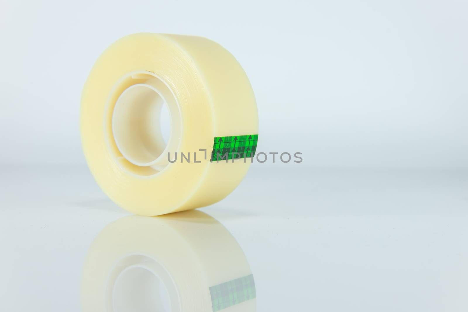 Sticky tape roll on white background.