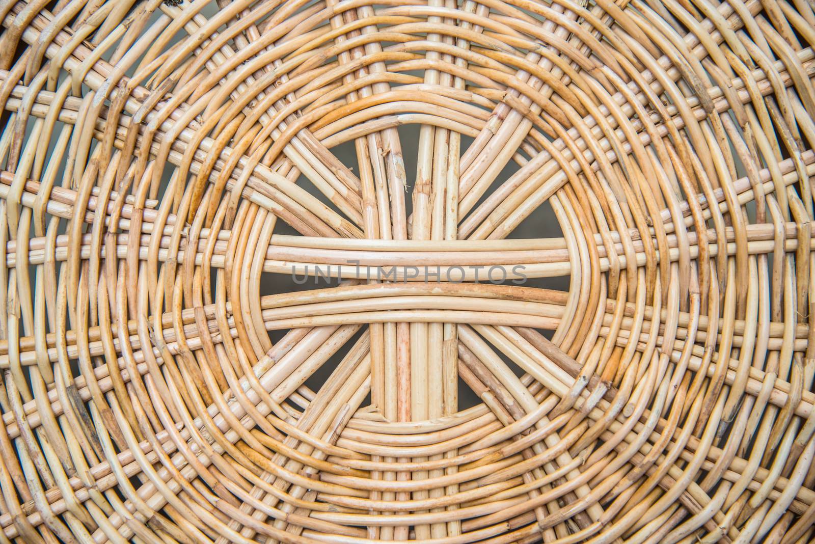 Striped wicker baskets for background.