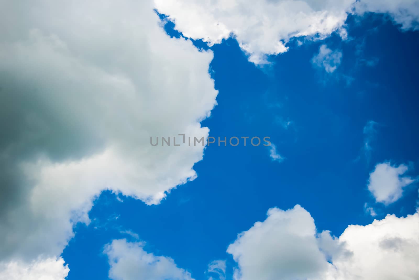 Clouds and blue sky for background.