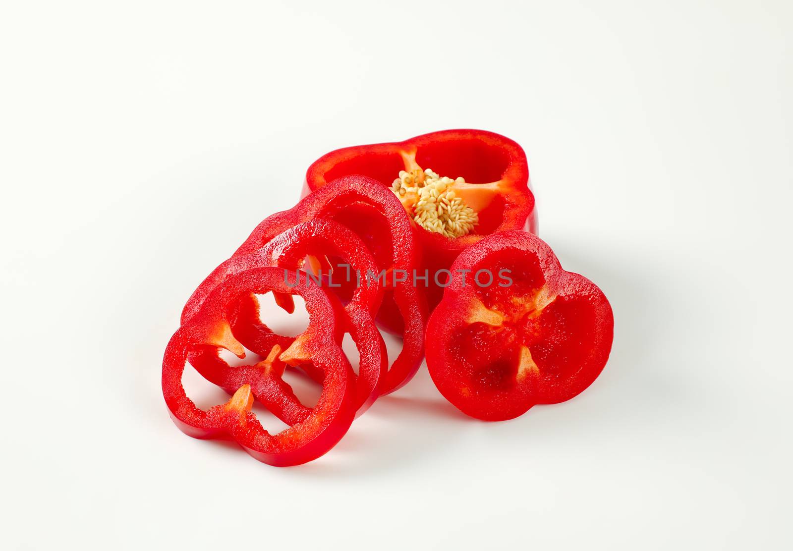 Sliced red bell pepper by Digifoodstock
