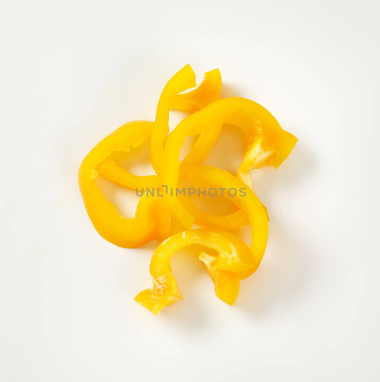 Thin slices of yellow bell pepper