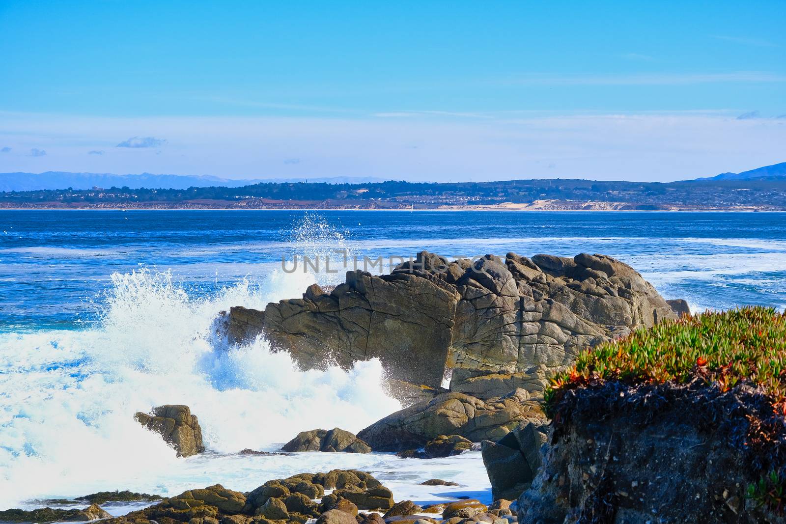 Monterey Rocks and Surf near Pacific Grove