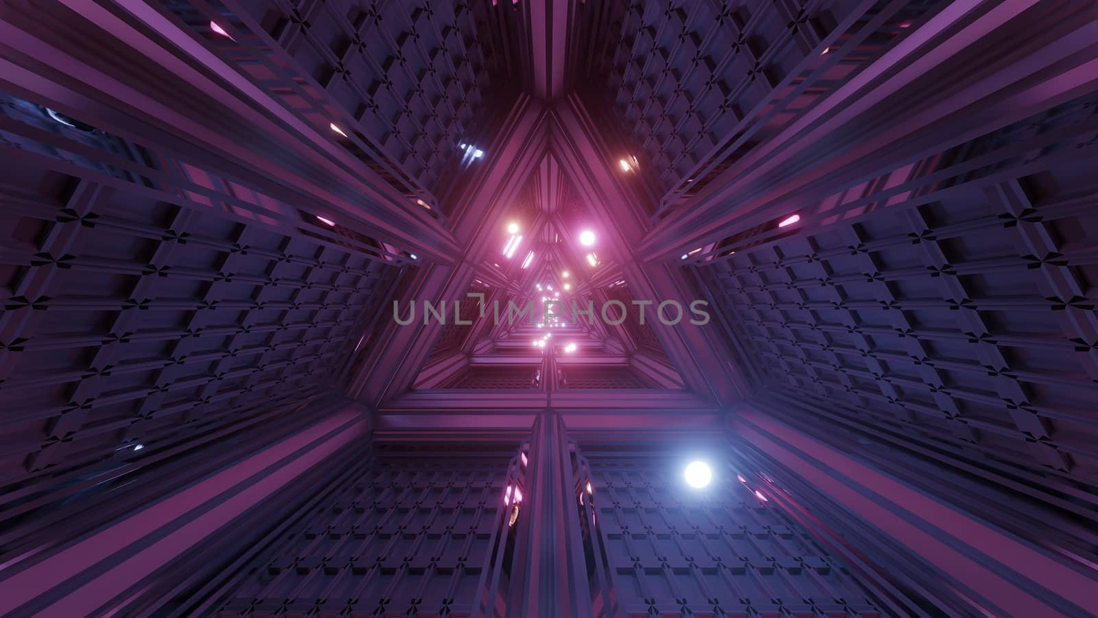 glowing spheres particles fly through triangle space tunnel corridor 3d illustration backgrounds wallpaper graphics artworks by tunnelmotions