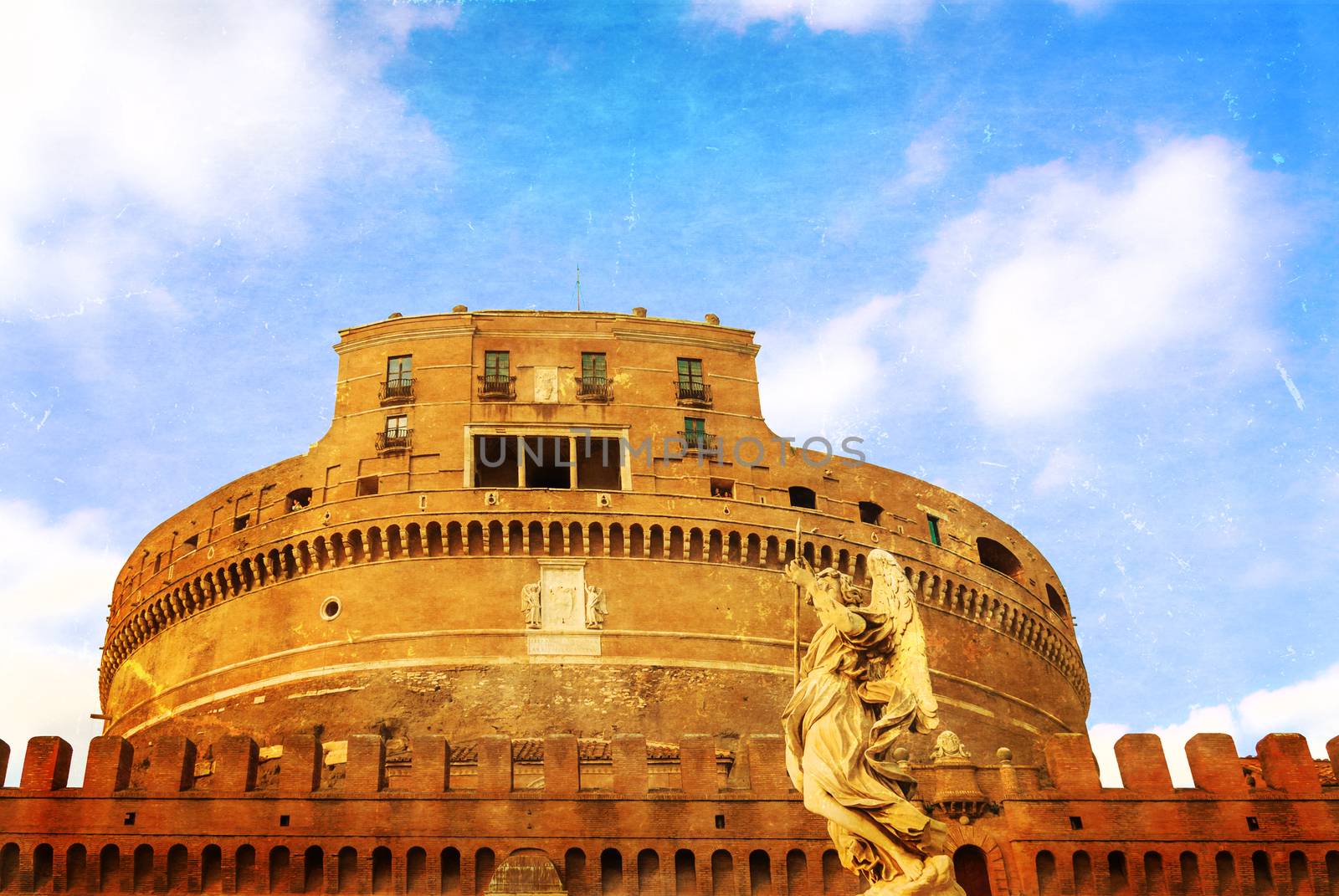 Mausoleum of Hadrian, known as the Castel Sant'Angelo in Rome, Italy.