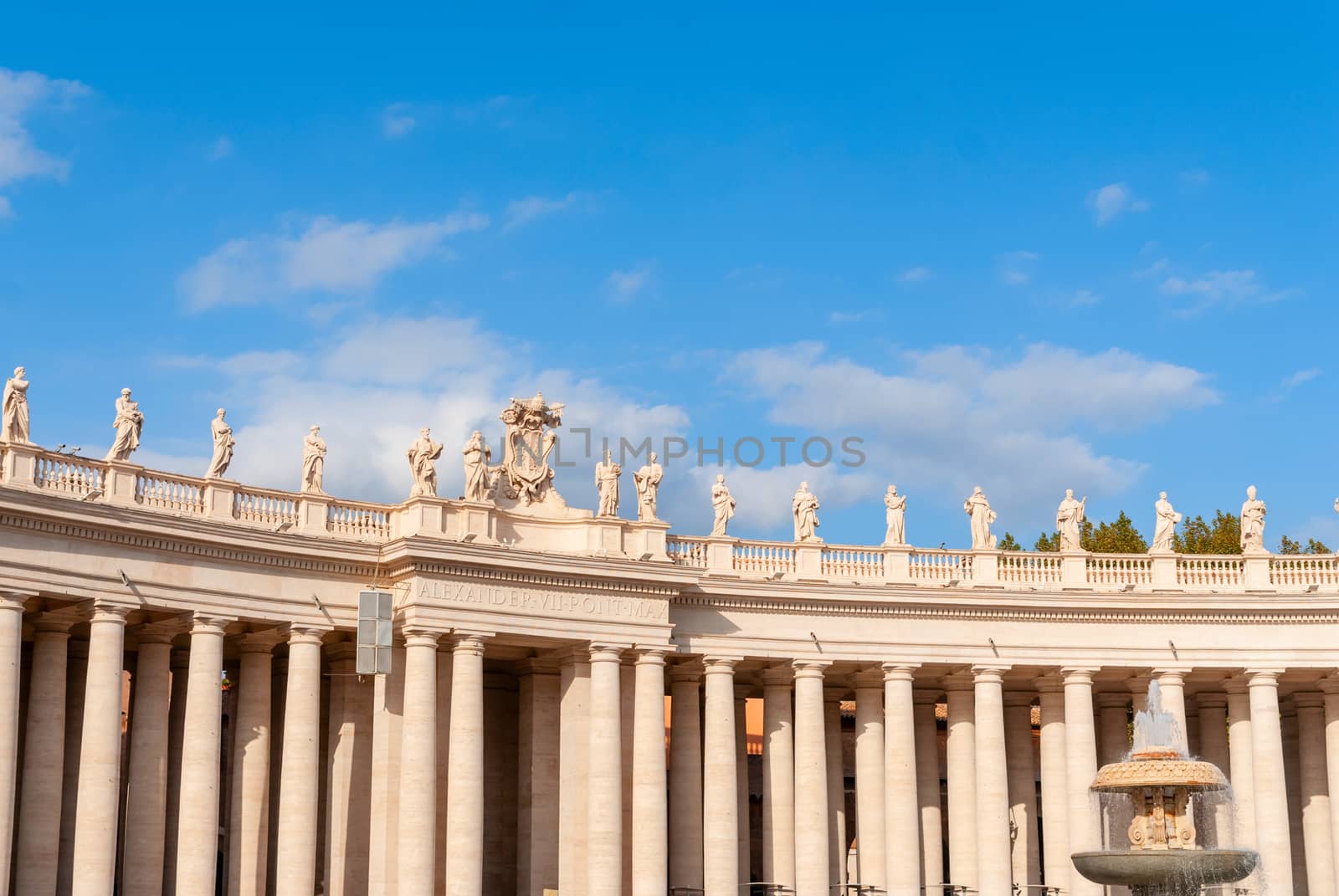 St Peter's Square in Vatican Rome built by Gian Lorenzo Bernini. Italy.