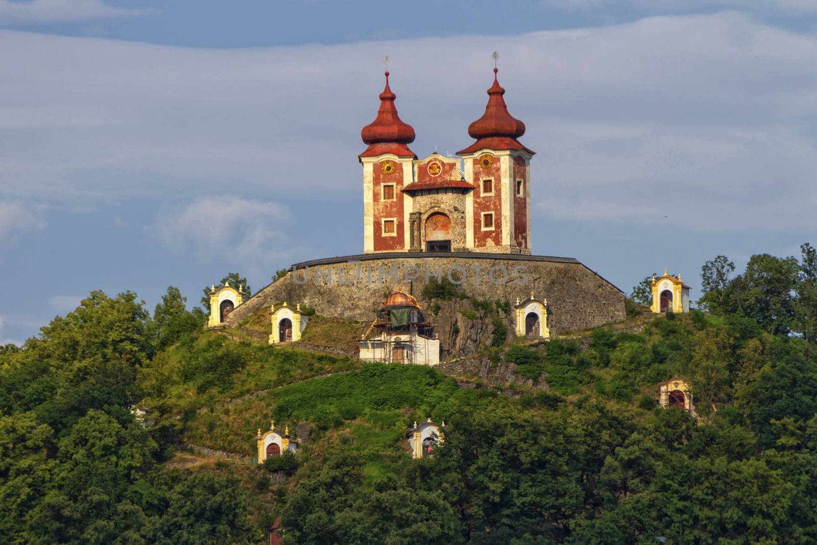 Baroque Calvary on Scharffenberg hill in Banska Stiavnica, Slovakia