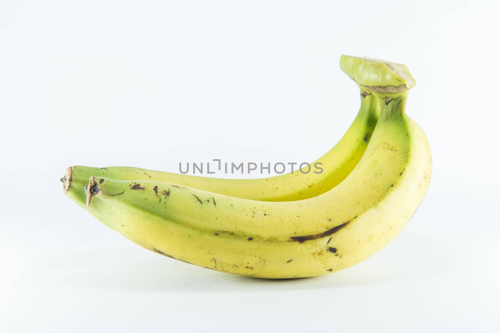 Banana on white background.