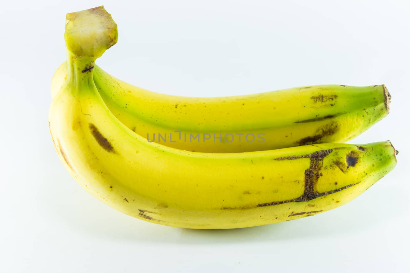 Banana on white background.