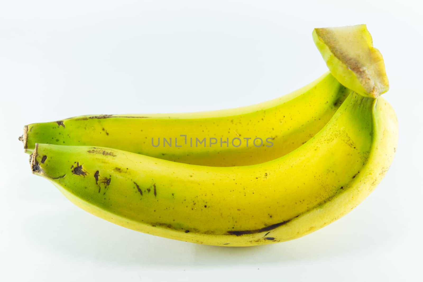 Banana on white background.