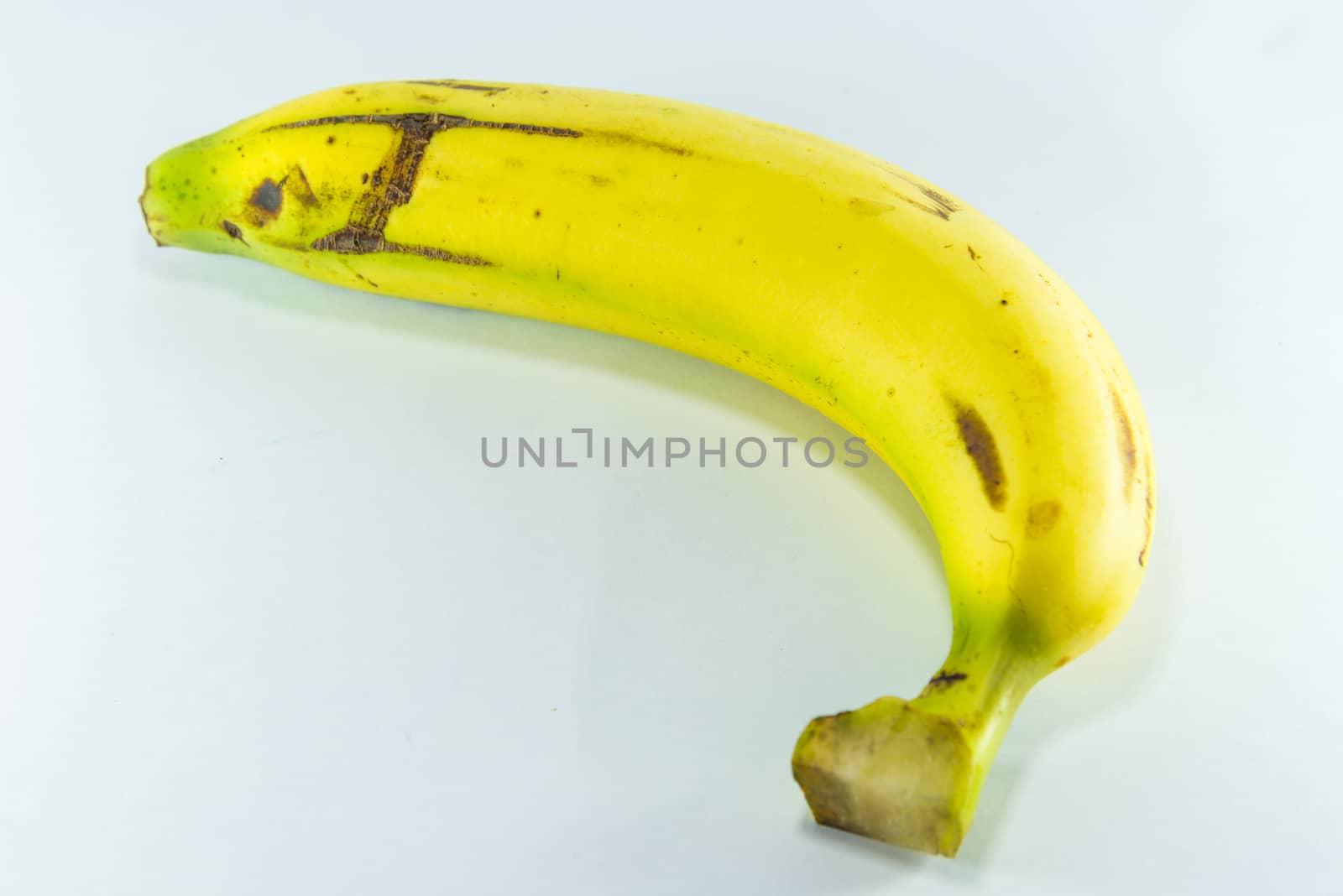 Banana on white background.