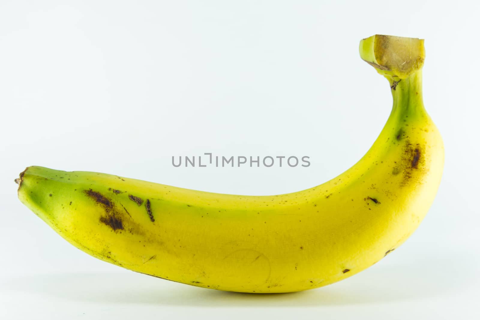 Banana on white background.