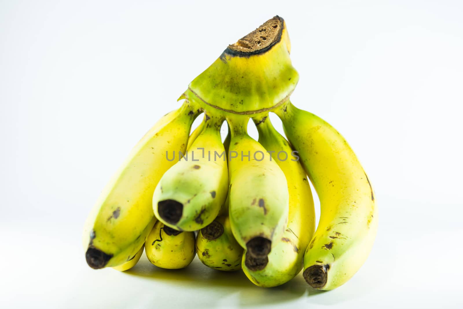Banana on white background.