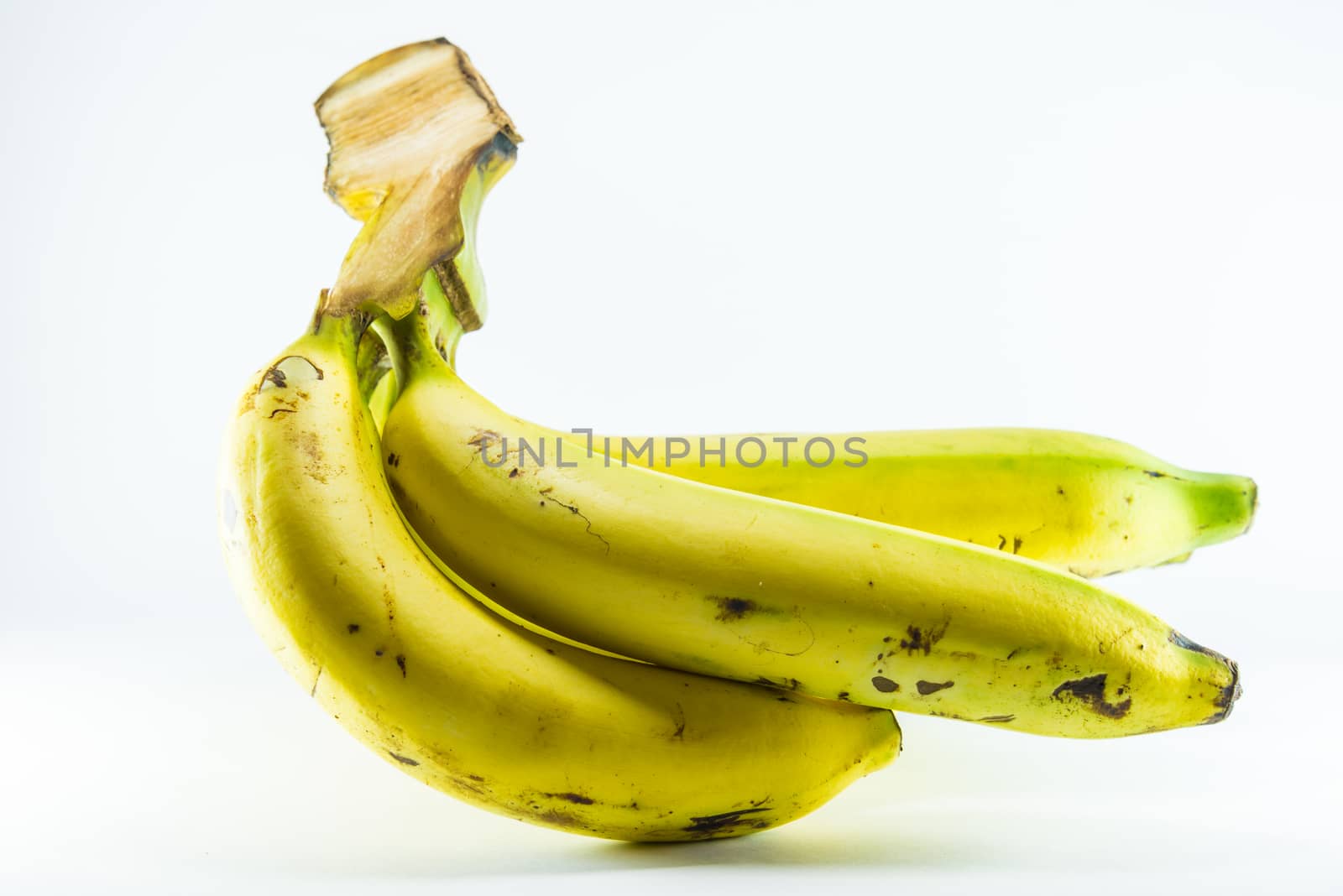 Banana on white background.