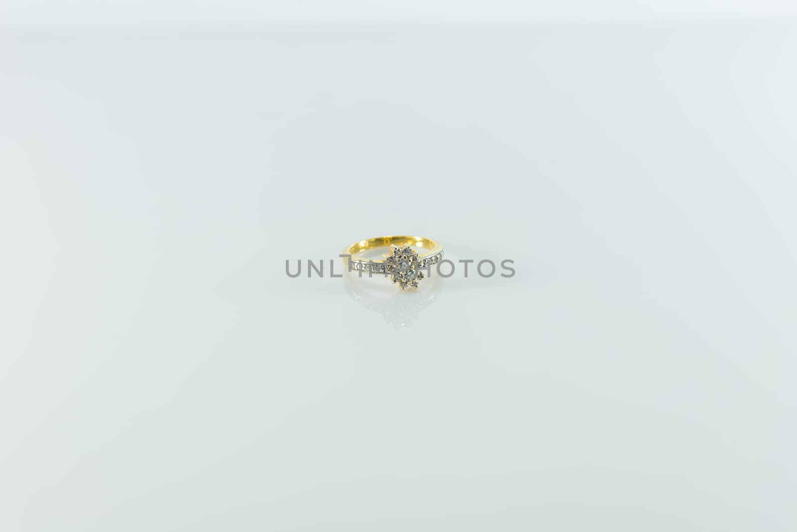 Diamond ring  on white background.