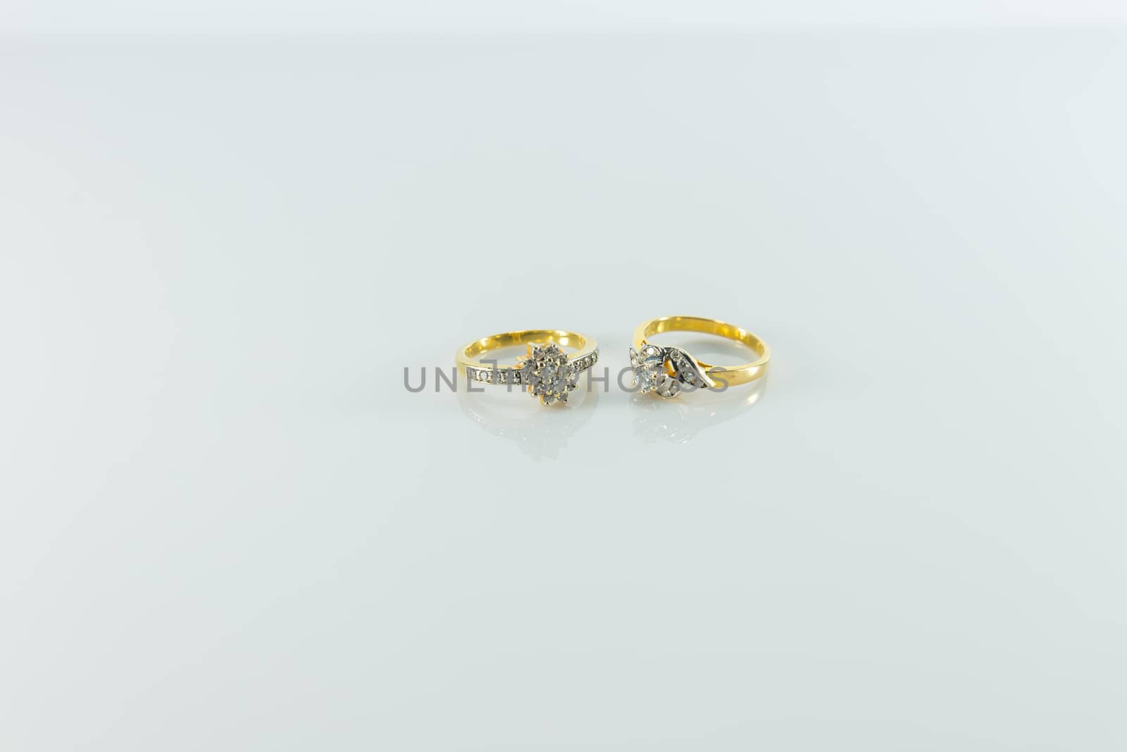 Diamond ring  on white background.