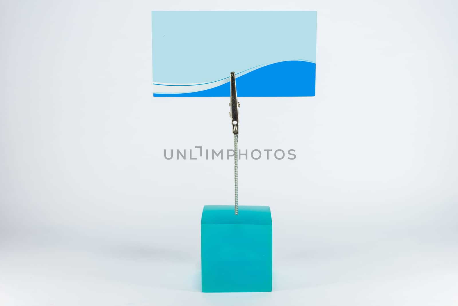 blank blue paper clamp by blue cube alligator wire