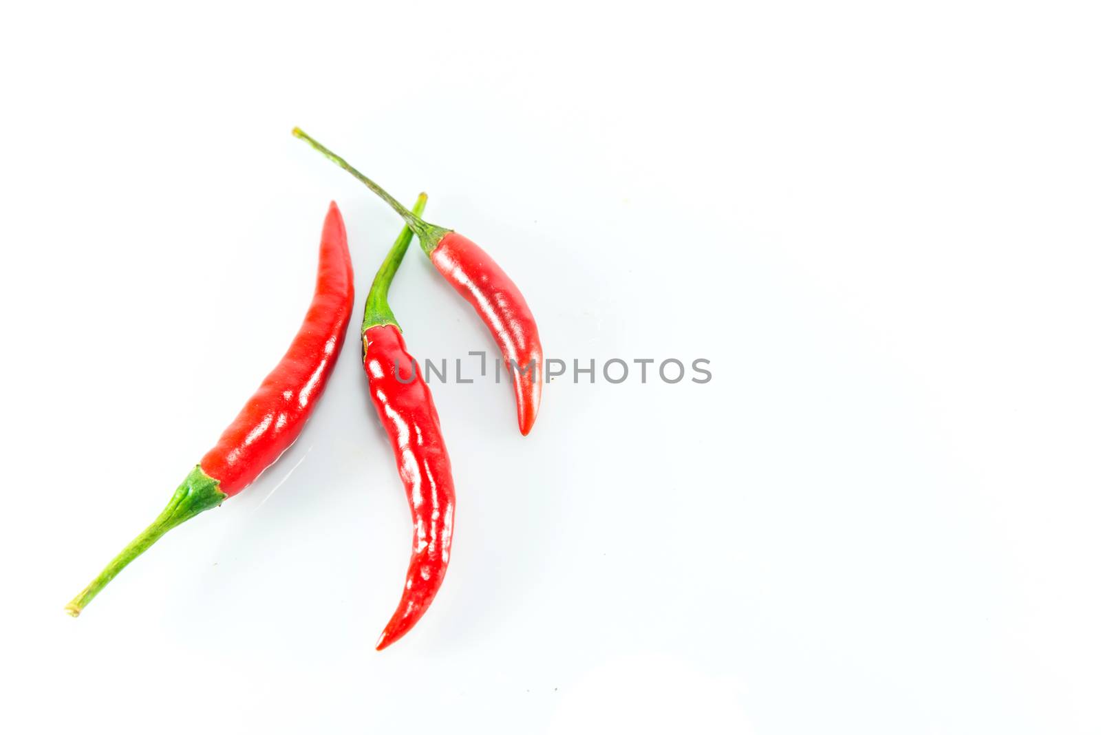 Red hot chilli on white background