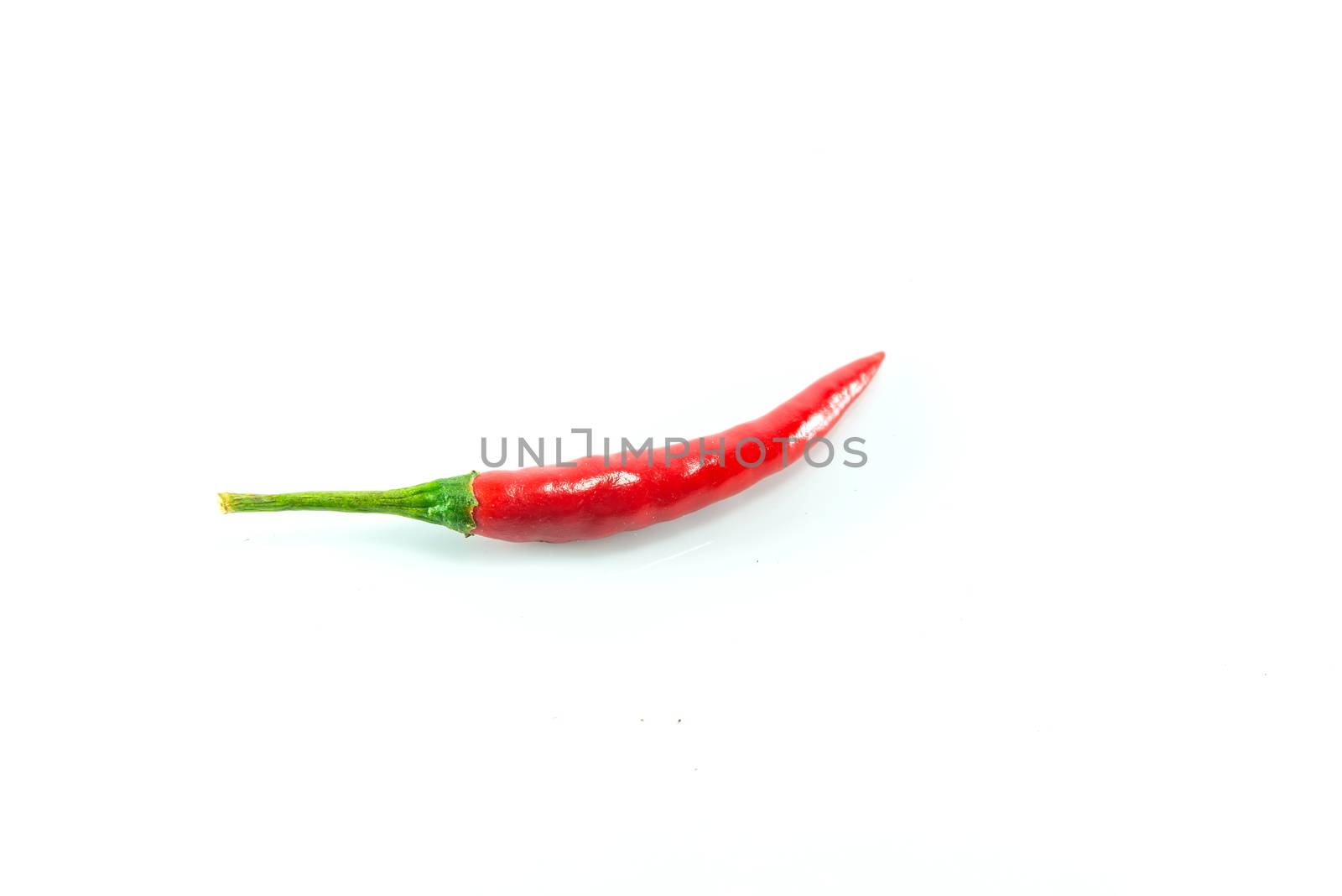 Red hot chilli on white background