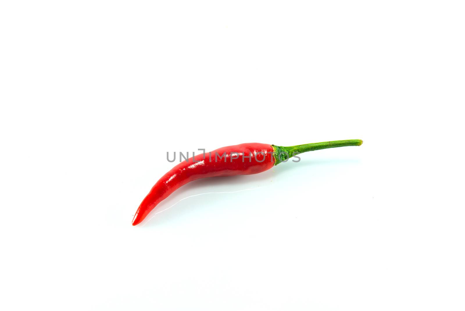 Red hot chilli on white background