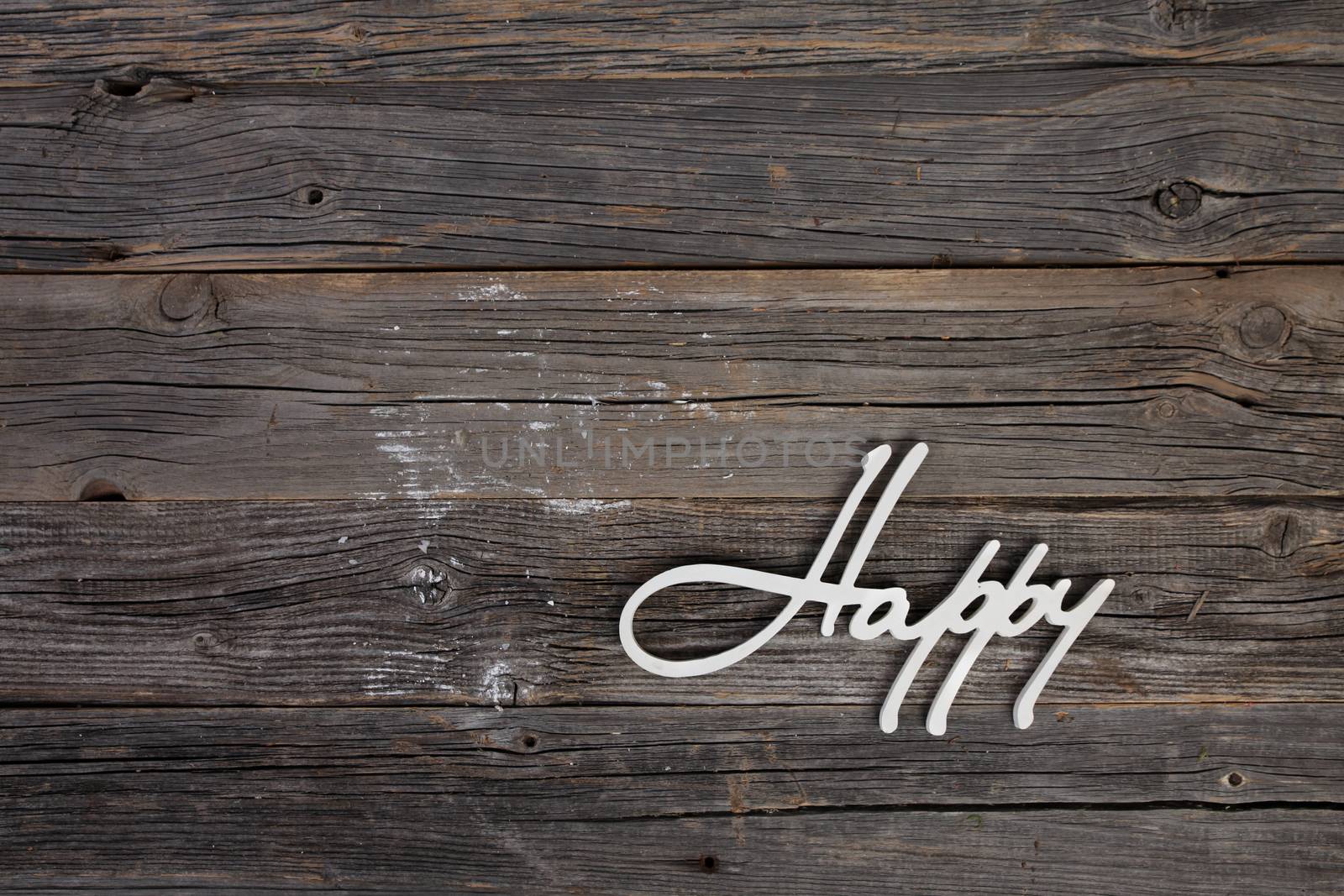 Background with the sign of the word happy