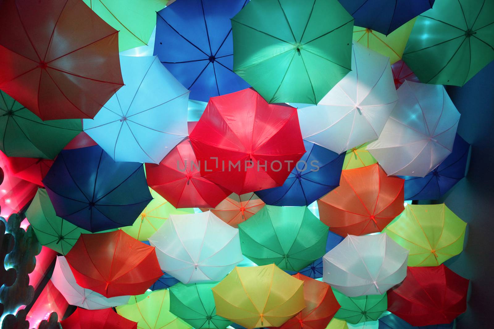 Background of colorful umbrellas