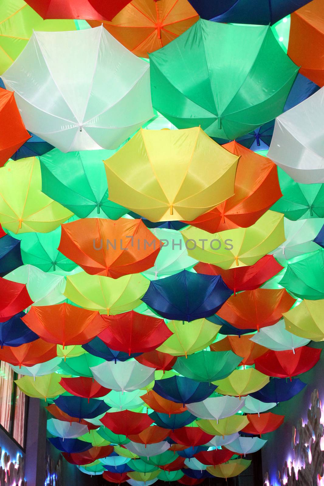 Background of colorful umbrellas