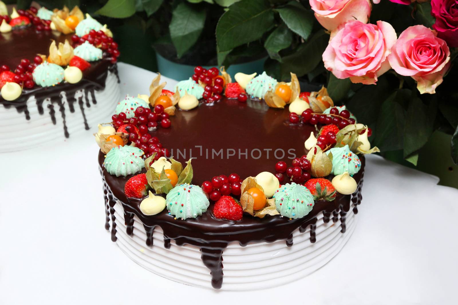 Large, tasty and beautiful cake