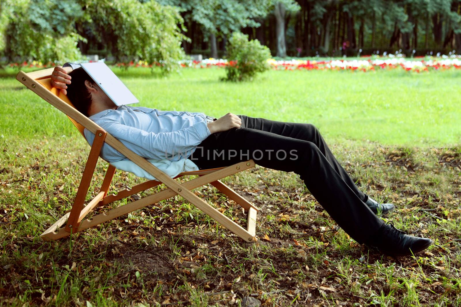 Man fell asleep in the Park by olga_zinovskaya