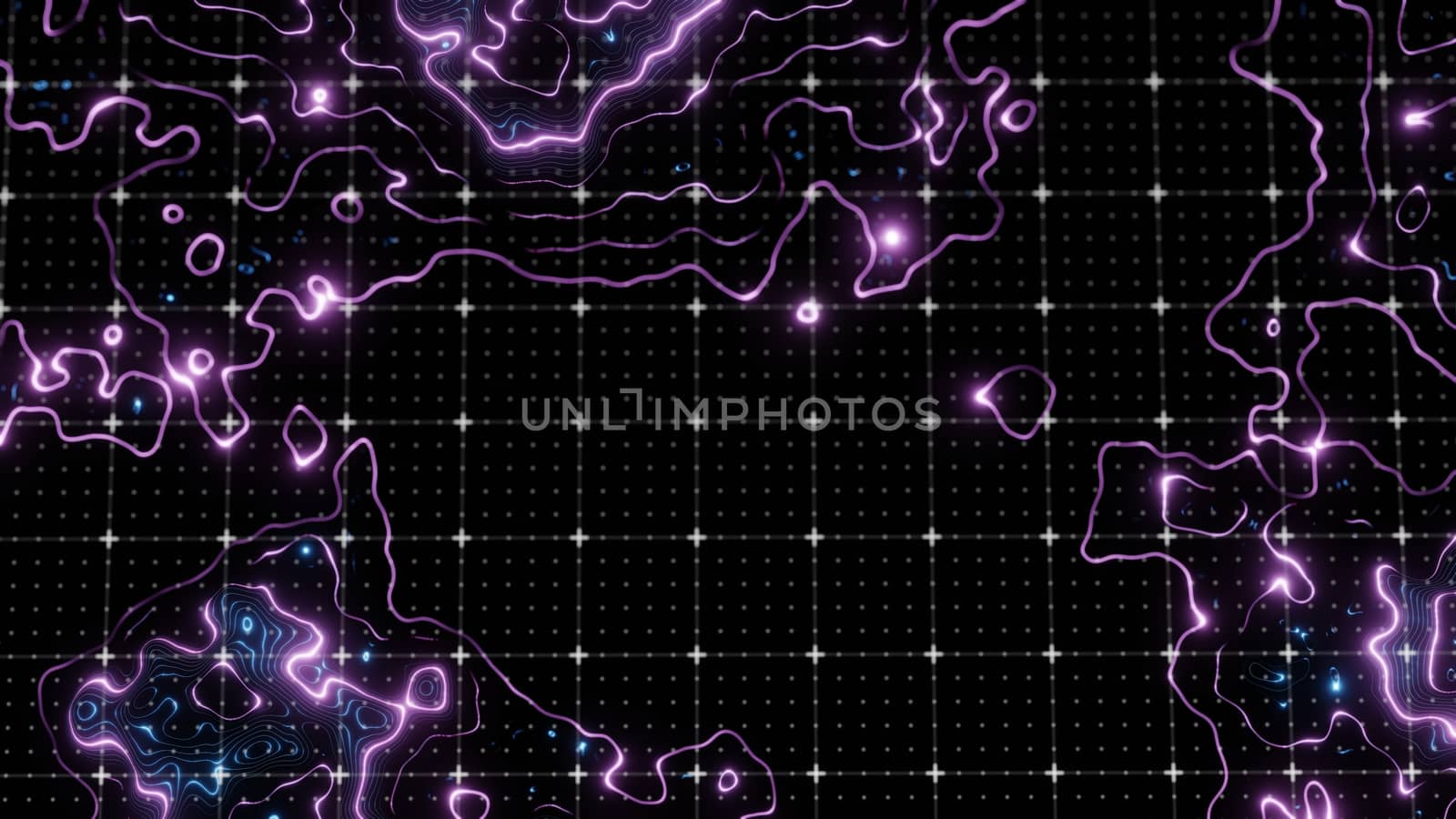 Technological glowing topographical map by cherezoff