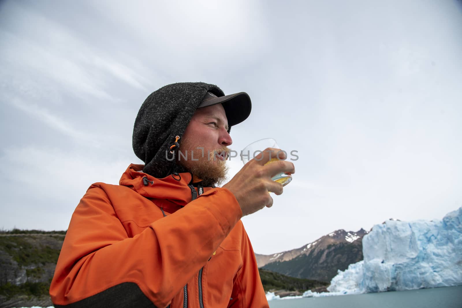 Drinking Whiskey with glacier ice at The Perito Moreno Glacier, El Calafate, Argentina