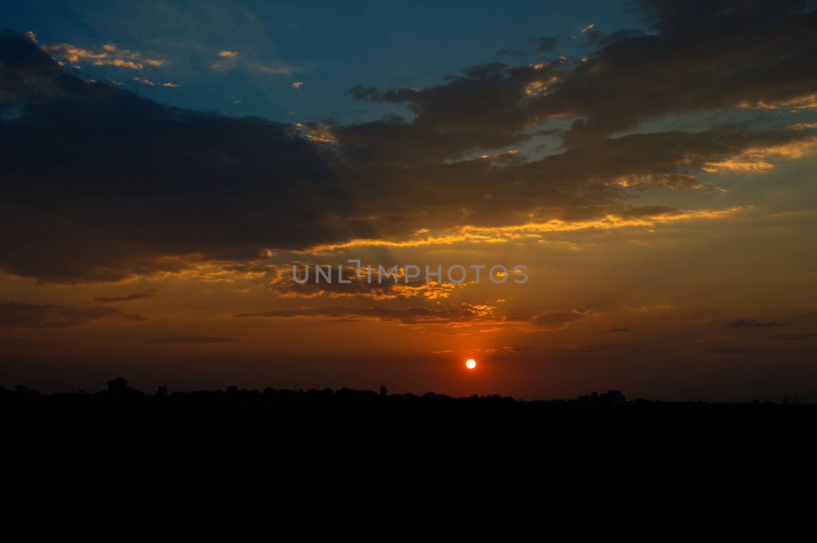 Beautiful sunset sky with clouds. Abstract sky.