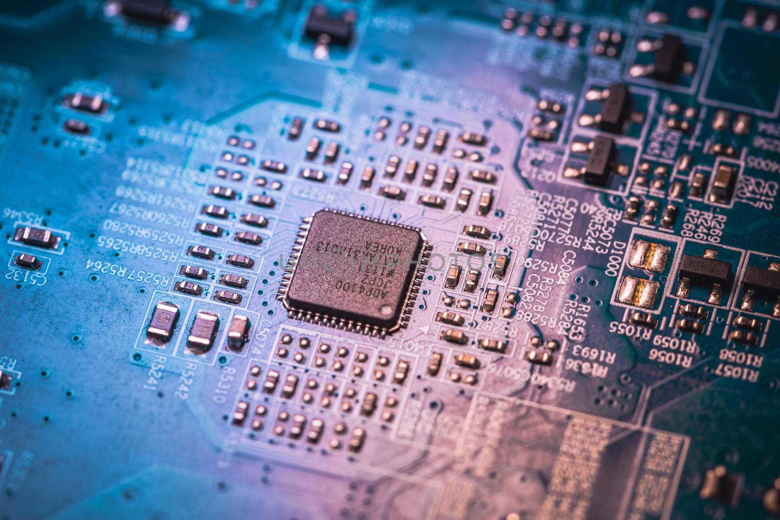 Circuit board. Electronic computer hardware technology. Motherboard digital chip. Tech science background. Integrated communication processor. Information engineering component.