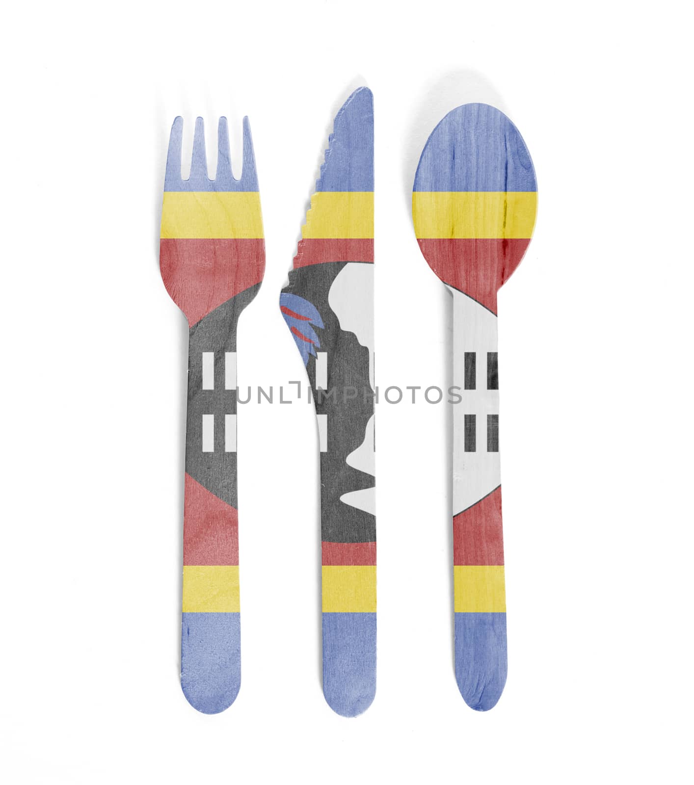 Eco friendly wooden cutlery - Plastic free concept - Flag of Swa by michaklootwijk