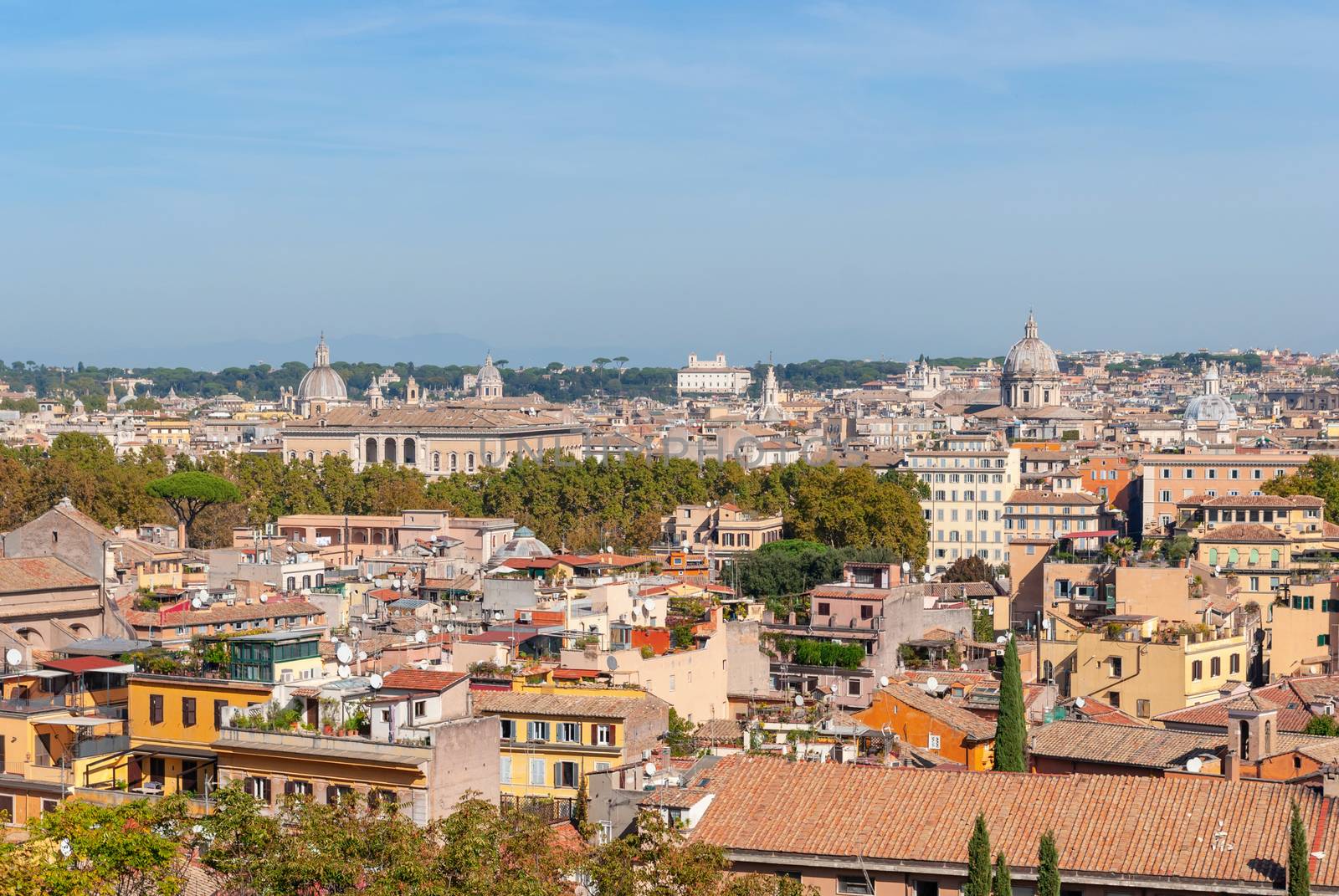 Rome overview with monument Panorama from Piazzale Garibaldi by Zhukow