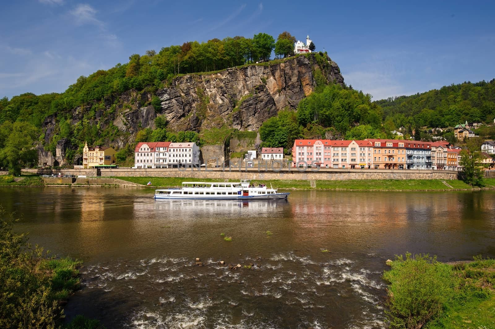 View of the beautiful city of Dìèín in northern Bohemia