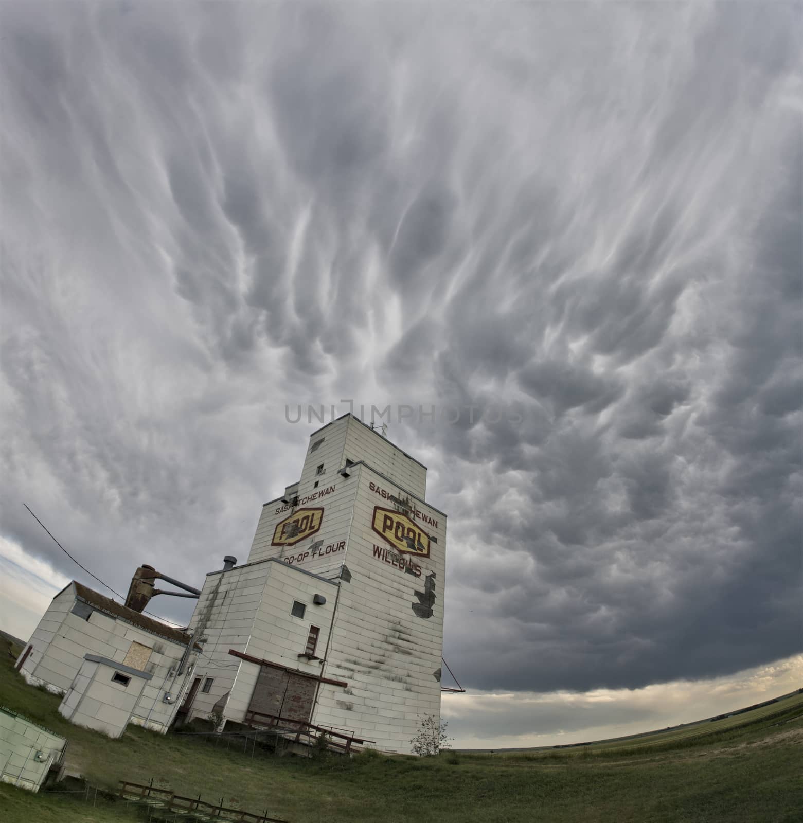 Prairie Storm Clouds Canada Saskatchewan Grain elevator