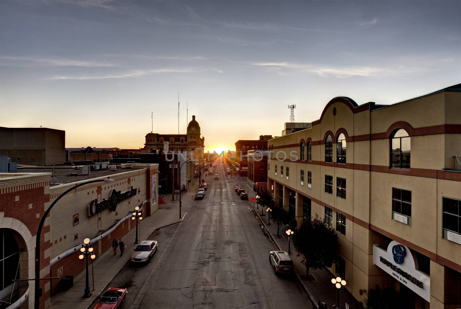 City Sunset Moose Jaw Saskatchewan Equinox downtown