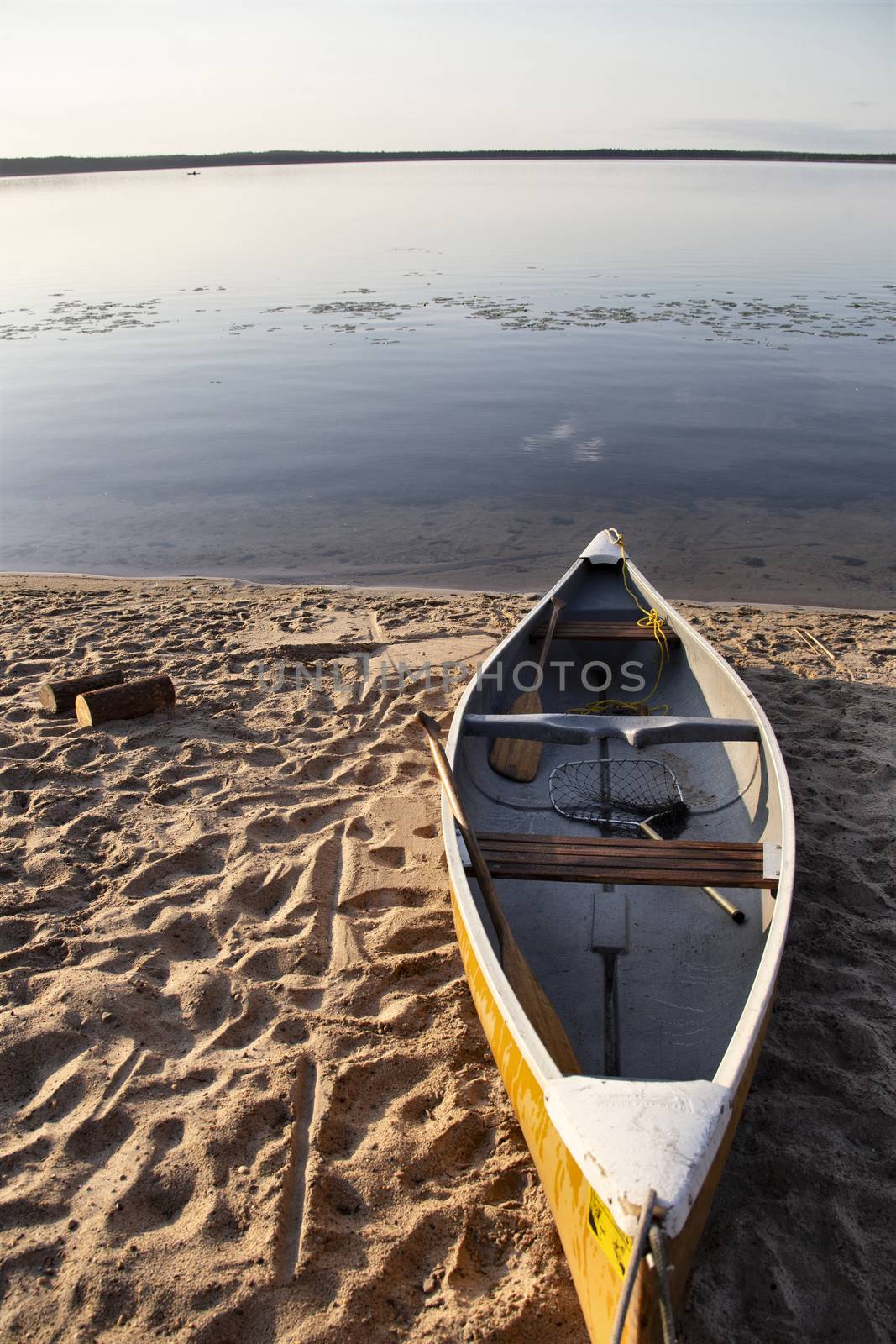 Sunrise Saskatchewan North canoe by pictureguy