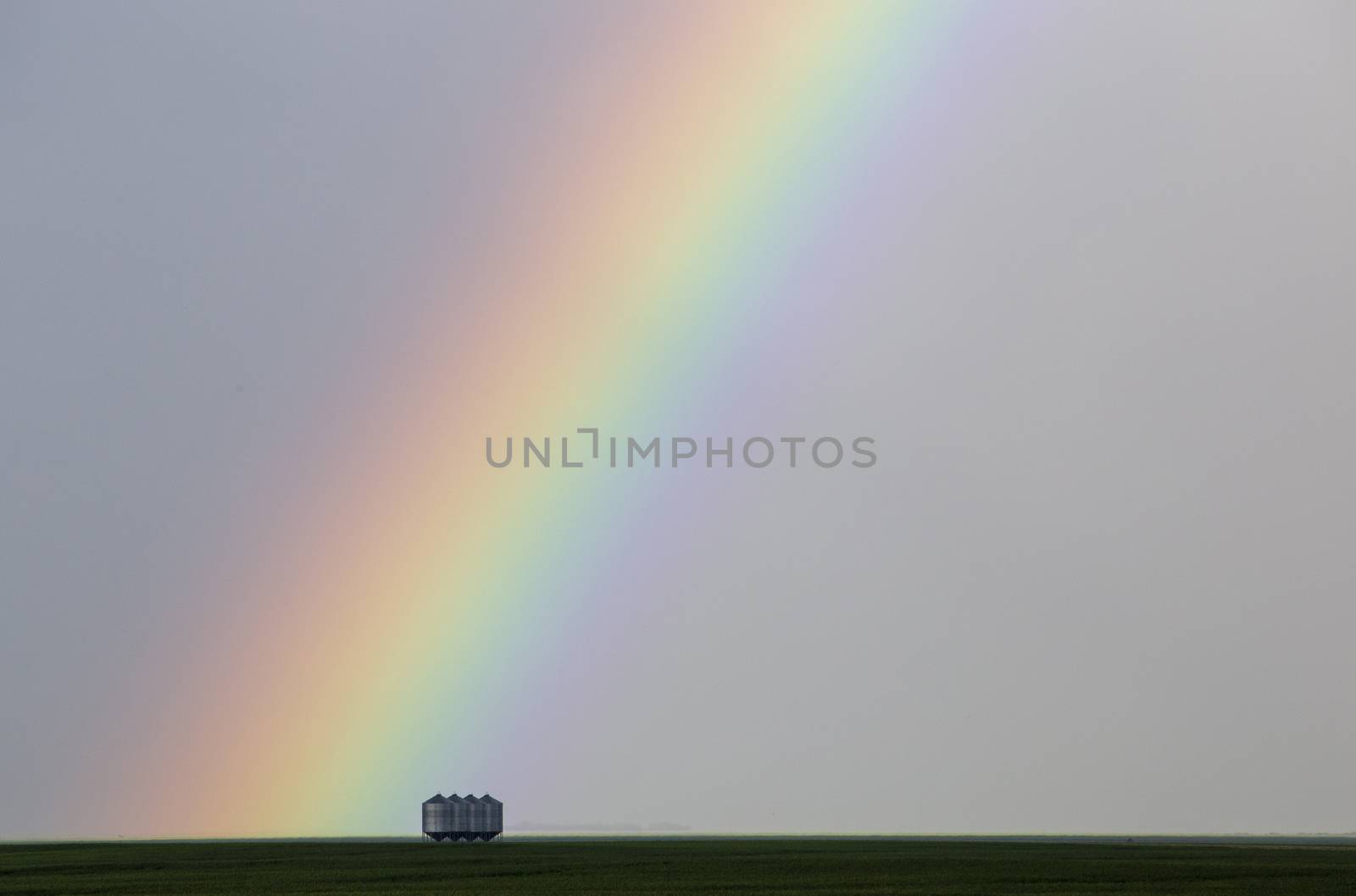 Rainbow Storm Clouds Canada Saskatchewan Dramatic Summer