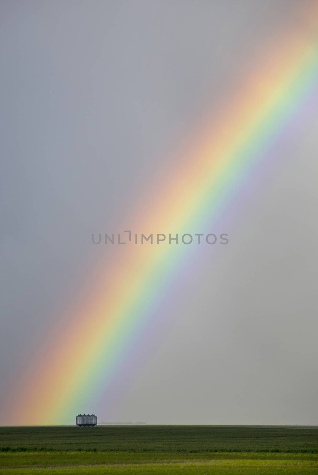 Rainbow Storm Clouds Canada Saskatchewan Dramatic Summer