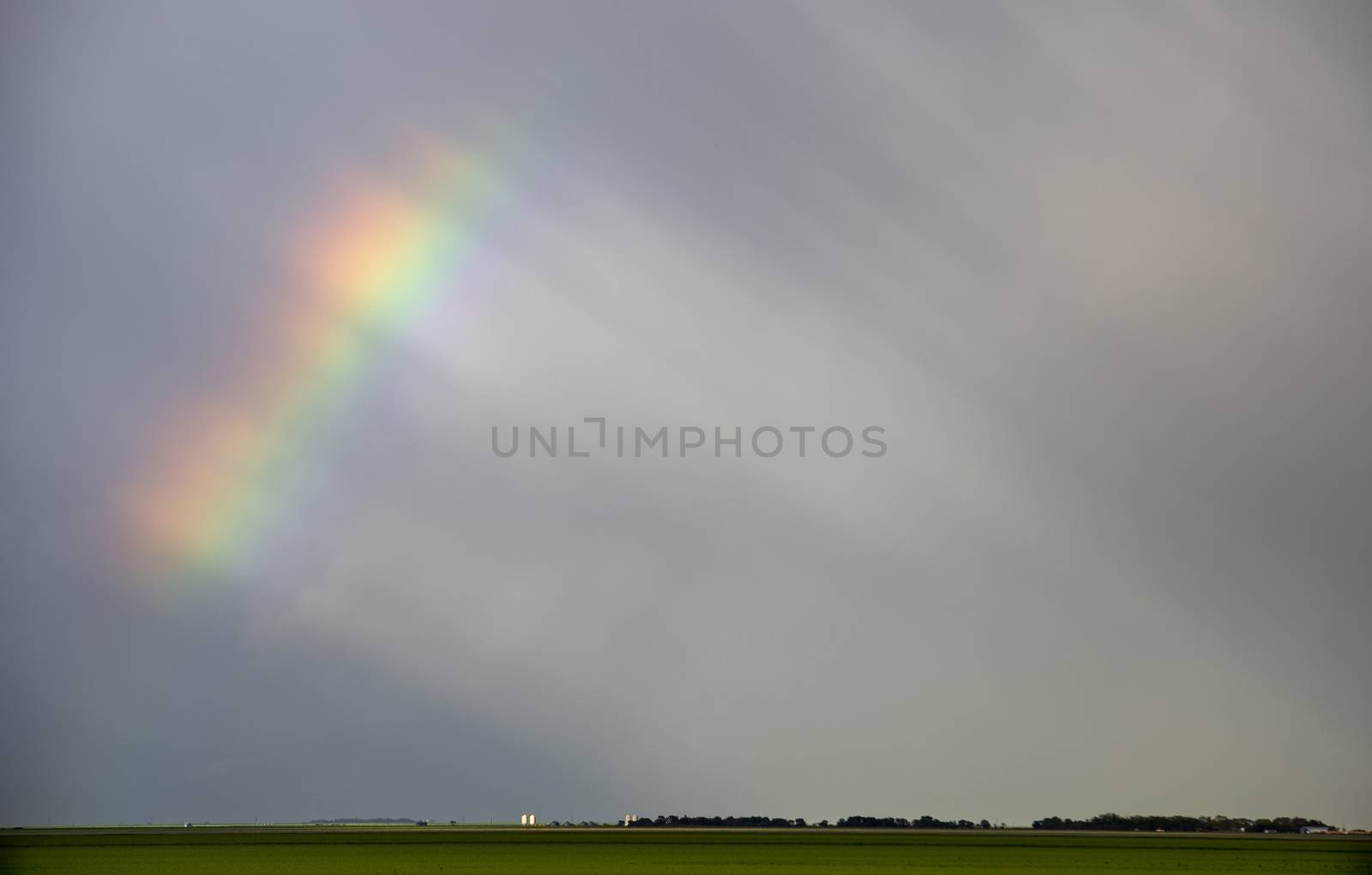 Rainbow Storm Clouds Canada Saskatchewan Dramatic Summer