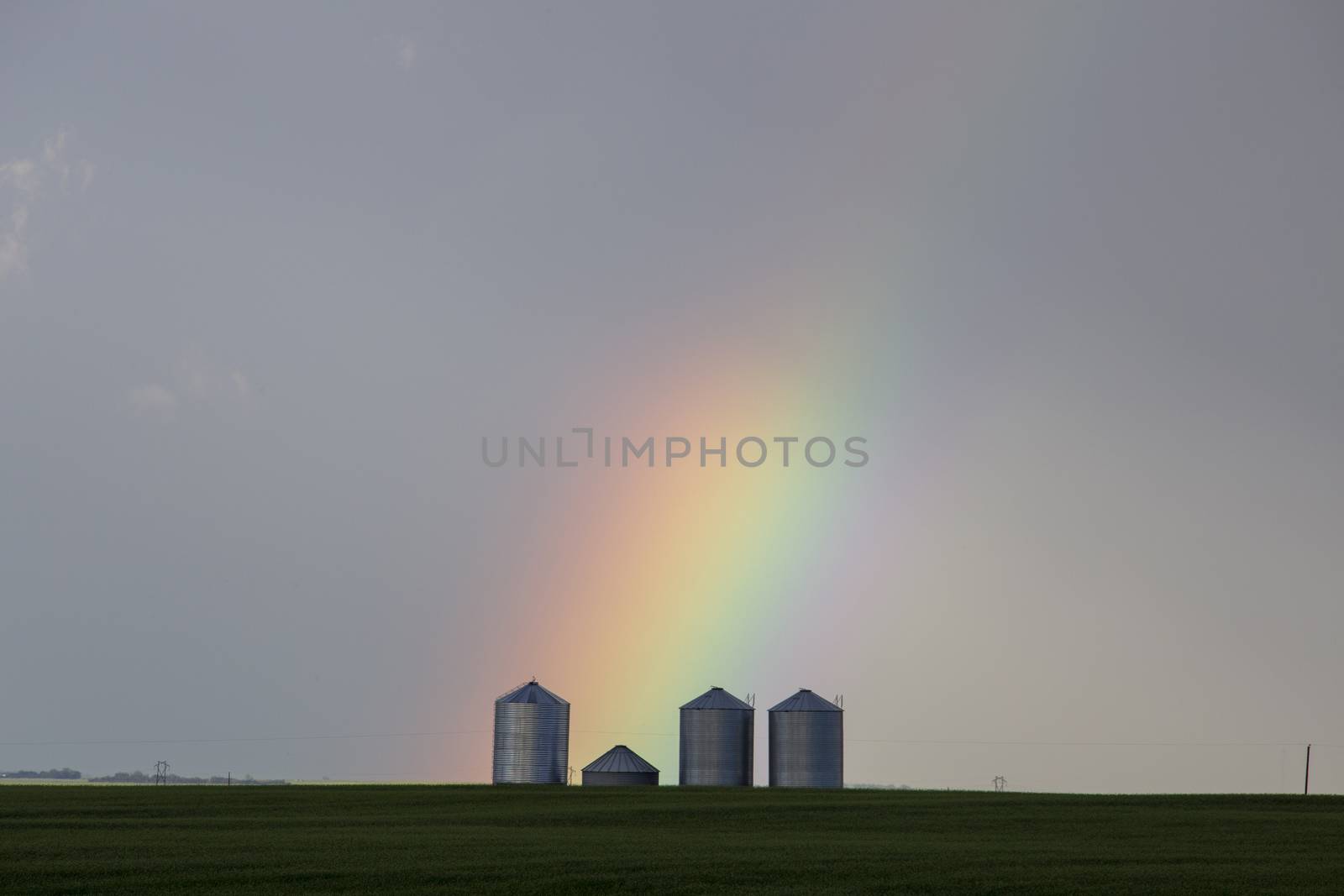 Rainbow Storm Clouds Canada Saskatchewan Dramatic Summer
