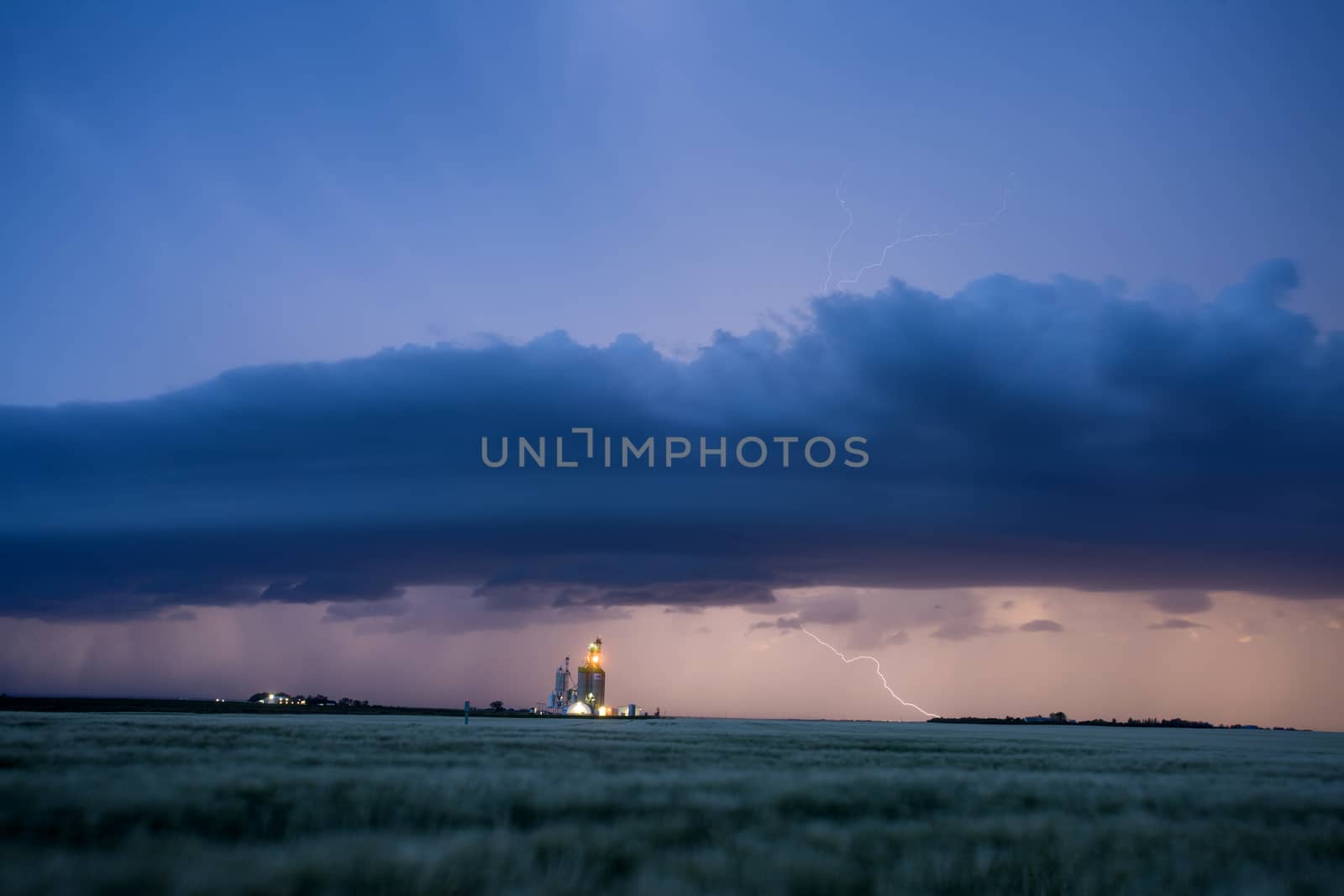 Lightning Storm Clouds Canada Saskatchewan Dramatic Summer