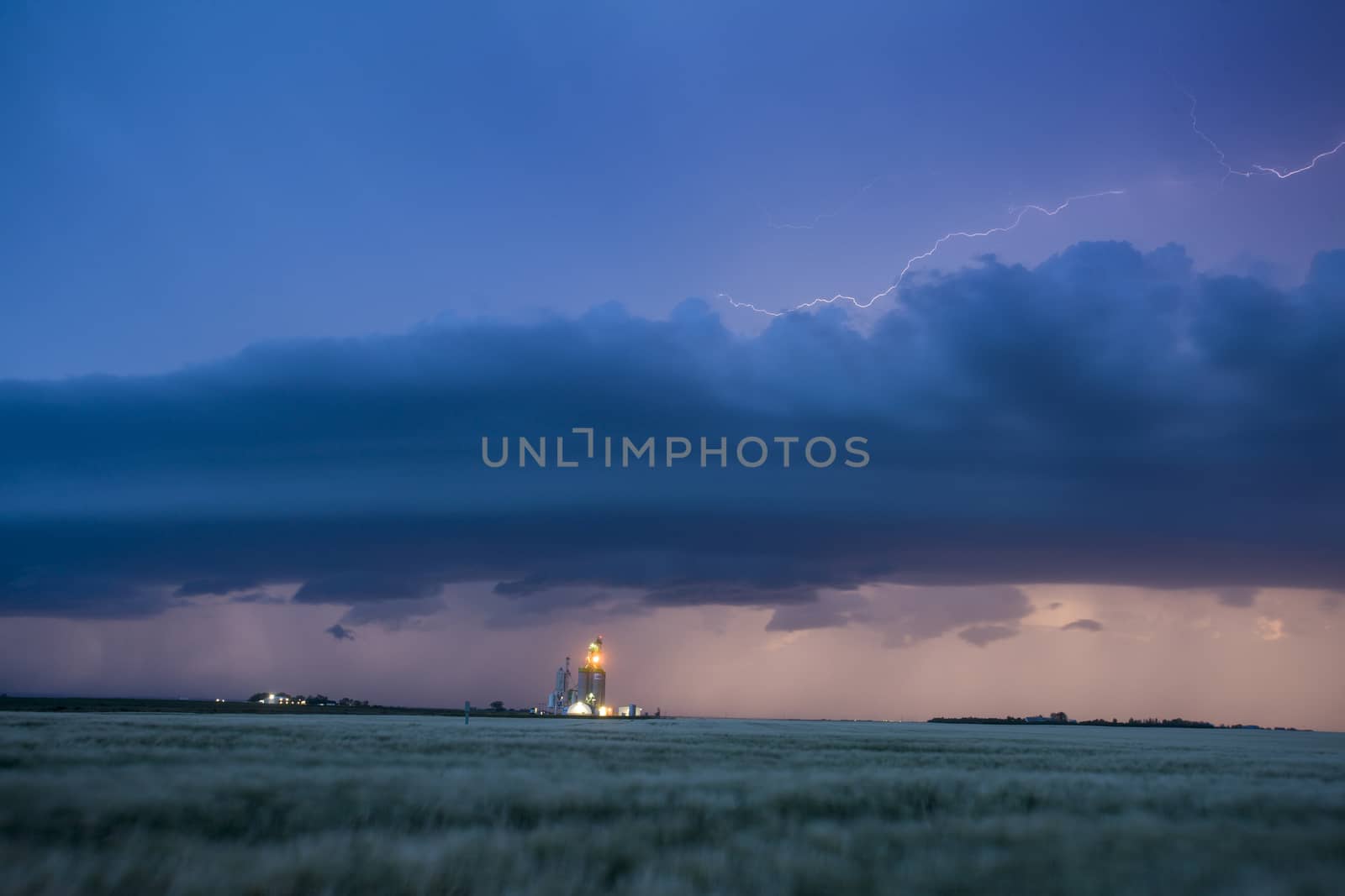 Lightning Storm Clouds Canada Saskatchewan Dramatic Summer